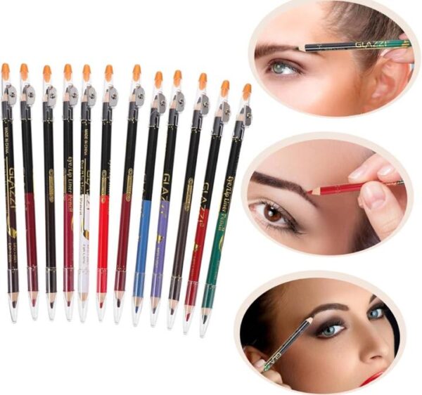 ( Pack of 6  )2 in 1 colors eye pencil multipurpose Eye Pencil (Random color) - Image 2