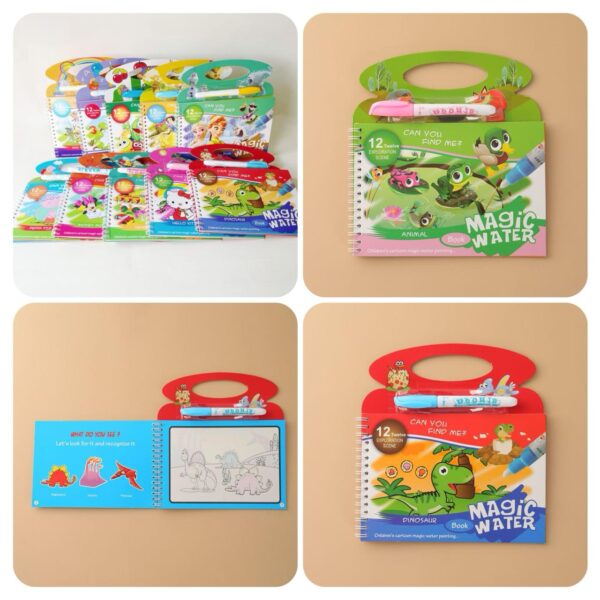 New Magic Water Book Painting Drawing Coloring Board Book Magic Water Pen (random book ) - Image 6