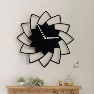 3D WOODEN FLORAL WALL CLOCK Modern Home Decorations for Living Room,Bedroom