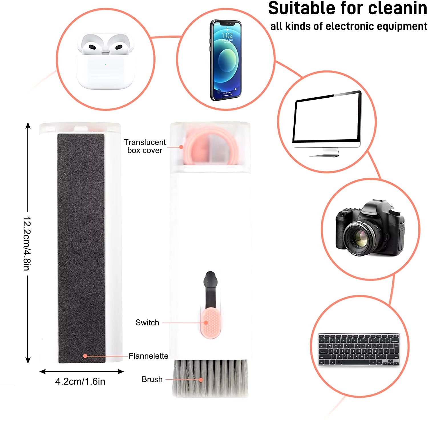 7 In 1 Kit Scalable Keyboard Cleaner Brush  multifunctional cleaning kit  Earphone Cleaning Pen Cleaner  keyboard cleaning kit(random color) - Image 6