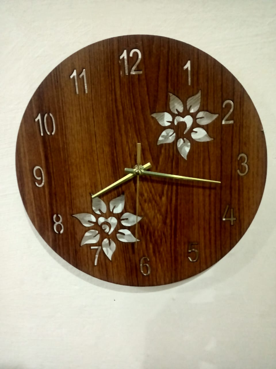 Wooden 3D Wall Clock Modern Design Flower Cut Living Room Decoration Kitchen Clock Art - Image 2