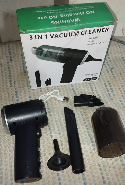 3 in 1 AS- 228 Mini USB Rechargeable Vacuum Cleaner, Vacuum For Car – Vacuum For Home – Duster - Image 4