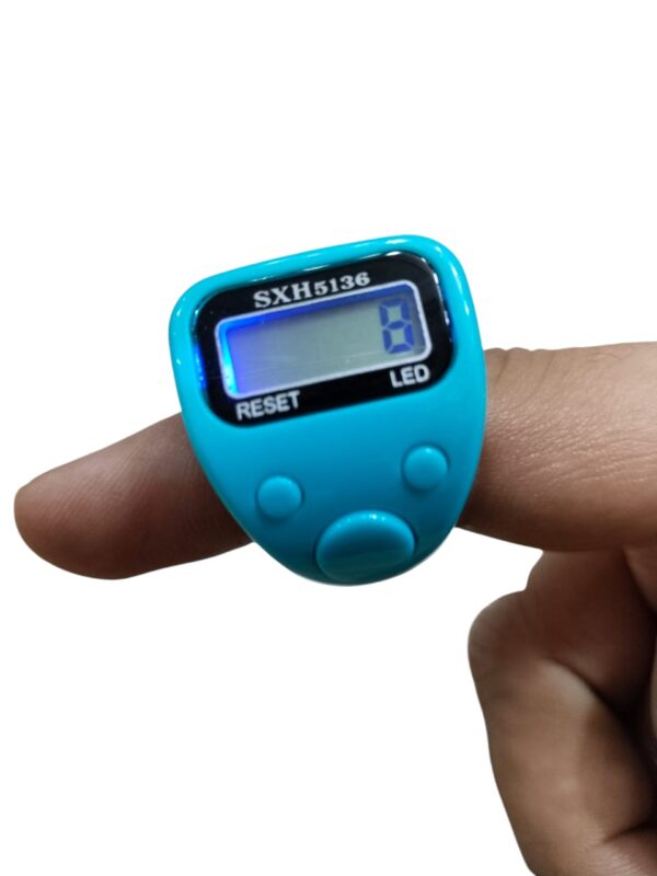 M506 Digital Finger Tally Counter | Digital Electronic Tasbeeh Counters | Re-settable Digits Display ( Random Color ) - Image 4