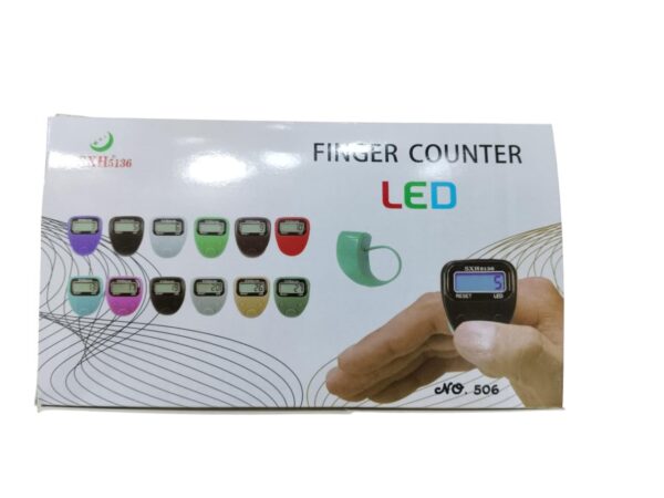 M506 Digital Finger Tally Counter | Digital Electronic Tasbeeh Counters | Re-settable Digits Display ( Random Color ) - Image 5