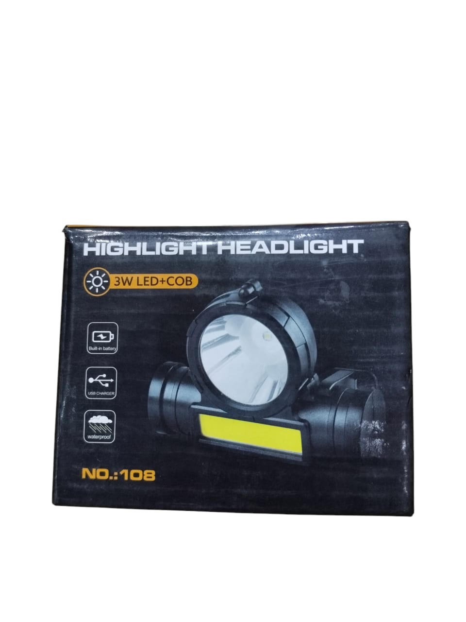 2 in 1 Headlight Torch Lamp – 3W LED+COB with Built-in Battery, Waterproof & USB Charge – Model: 108 - Image 9