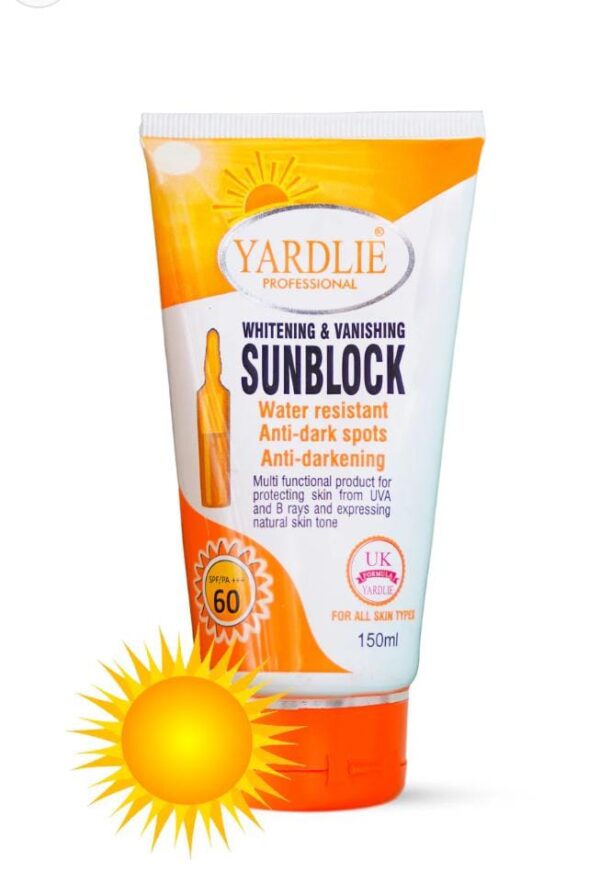 YARDLIE Professional - SPF - 60 WHITENING & VANISHING SUNBLOCK 150ml - Image 4