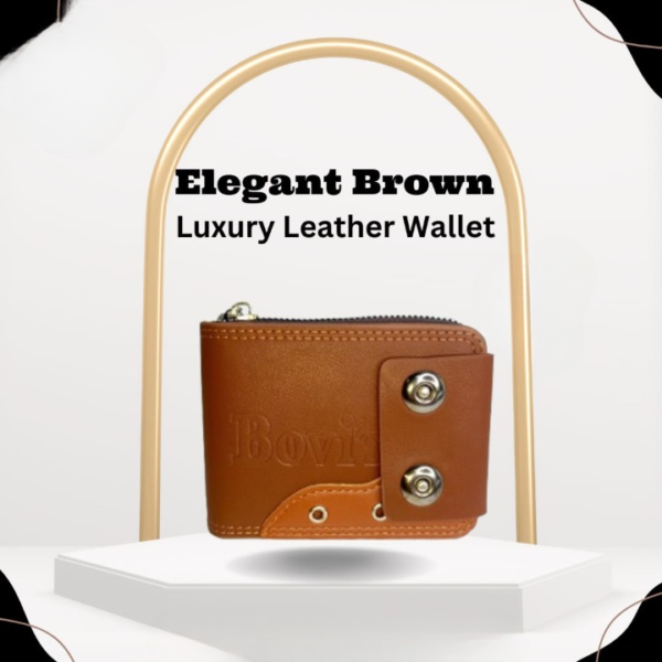 New Style Leather Wallet with Button ( Random Color ) - Image 7