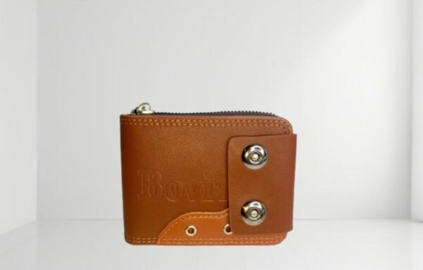 New Style Leather Wallet with Button ( Random Color ) - Image 2