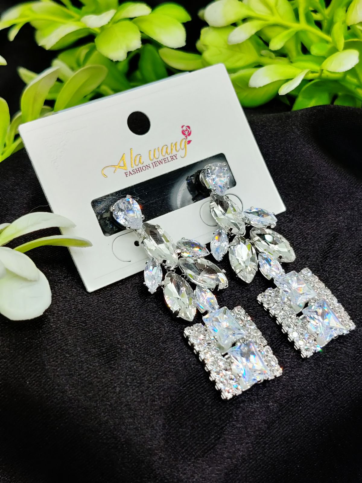 Imported Radiant Crystal Cascade Earrings – A Symphony of Elegance | Artificial Jewellery For Girls & Women | Girls & Women Fashion - Image 2