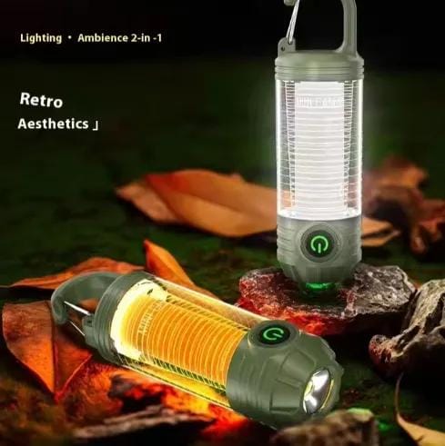 Rechargeable LED Mini Camping Flashlight, Portable Outdoor Light with Hook, White Warm Light and Red Light, - Image 5
