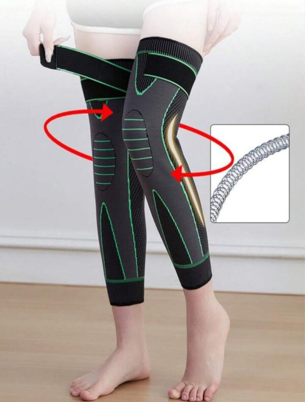 1 Pc Compression Knee Pads Support Sleeve Protector Elastic Kneepad Brace Spring Support Volleyball Running Silicone Long Full Legs Sleeve Arthritis Running Gym Sport (high quality ) - Image 4