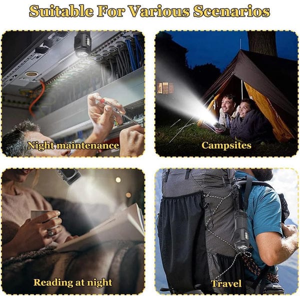 1 Pc Small LED Torch, Rechargeable Torch, 5 Lighting Modes Waterproof Handheld Flashlights for Power Cuts, Camping, Hiking, Outdoor - Image 7