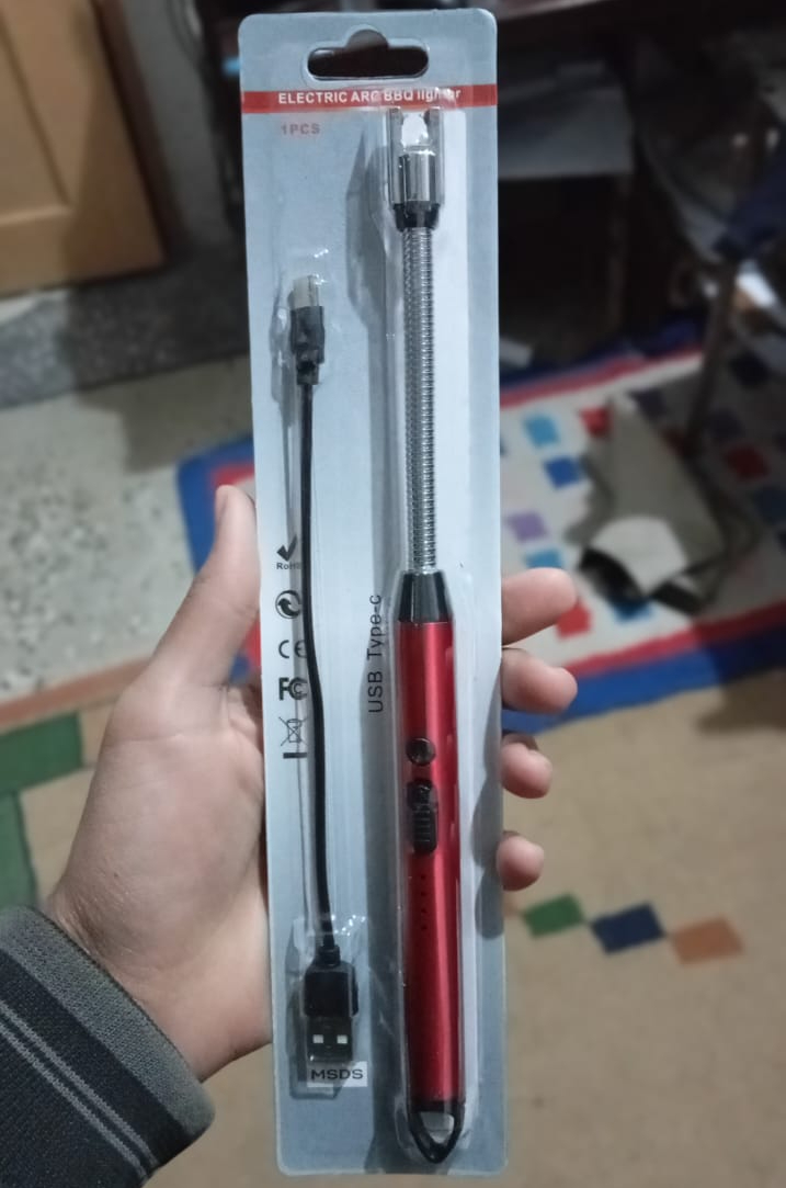 Arc Lighter With Usb Charging | Flameless Windproof | LED Battery Display | Safety Switch | Rotate 360 Degrees ( Random Color ) - Image 2