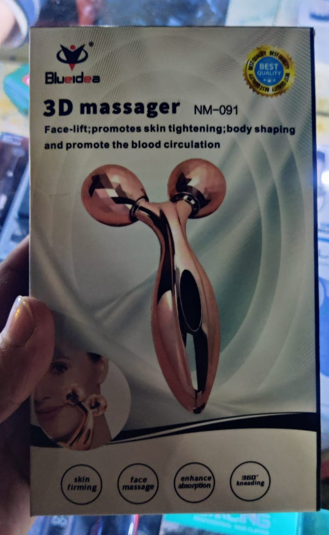 3D Face Massager Roller – 360° Rotation Handheld Y-Shape Plastic Tool for Face Lifting, Anti-Wrinkle, Skin Firming, and Full Body Relaxation | NM-091 ( Random Color ) - Image 3