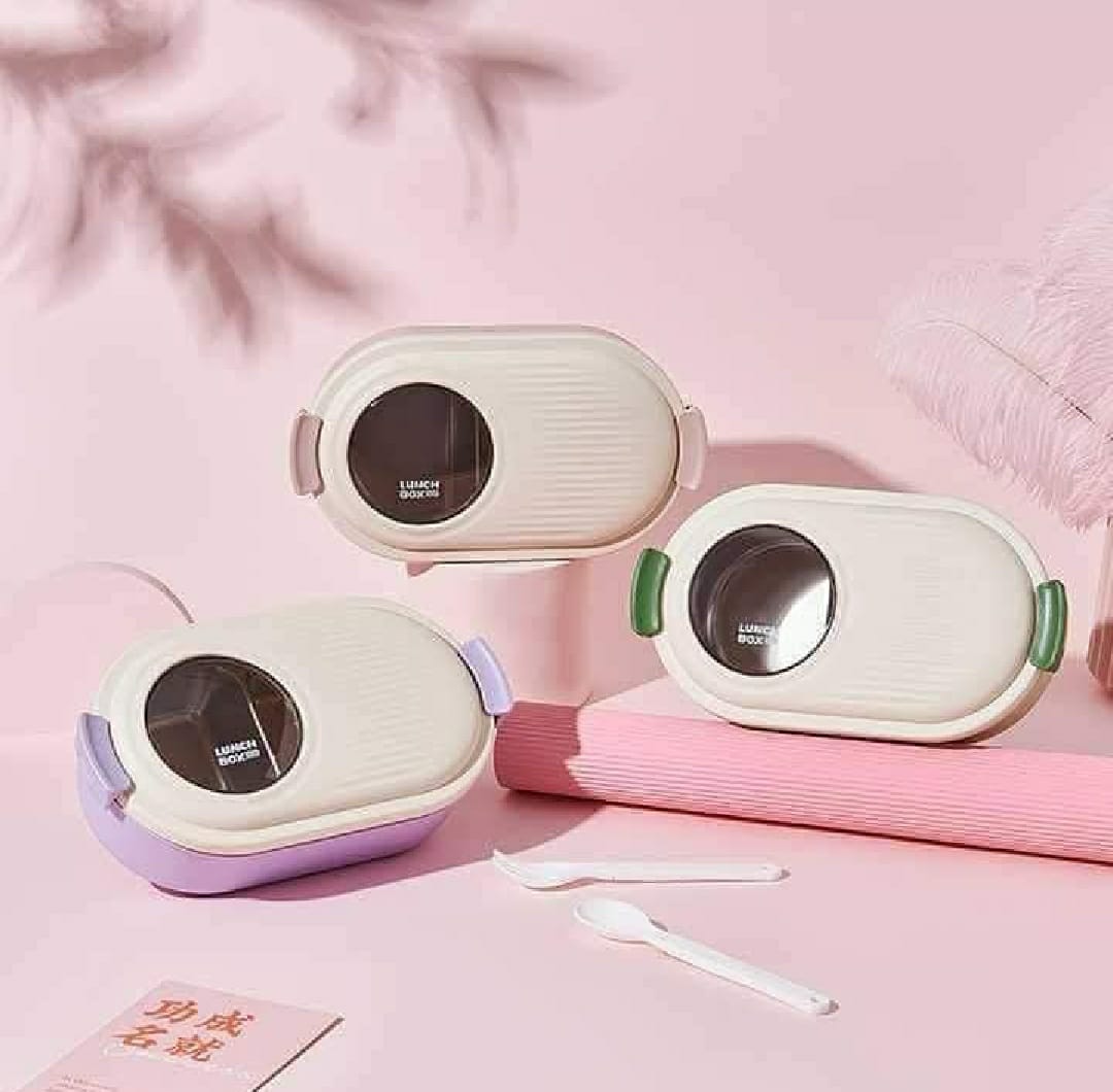 Bonbox Stainless Steel thermal lunch box | Leakproof Lunch Box | For Children, Kids And Adult | Portable Picnic Storage | School Student Food Container (random color)