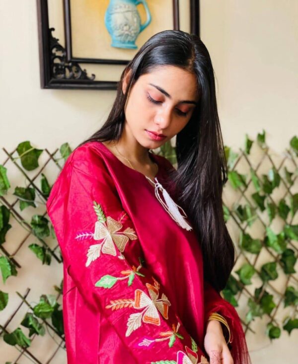 3 Pcs Women's Stitched Embroidered Suit - Image 2