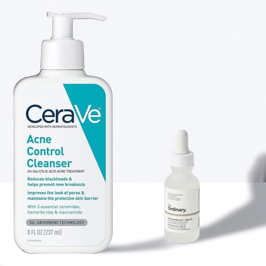 Pack of 2 CeraVe Acne Control Cleanser 237ml + Niacinamide Serum 30ml Deal | Perfect Deal CeraVe Acne Control Cleanser & Niacinamide Serum - Image 2
