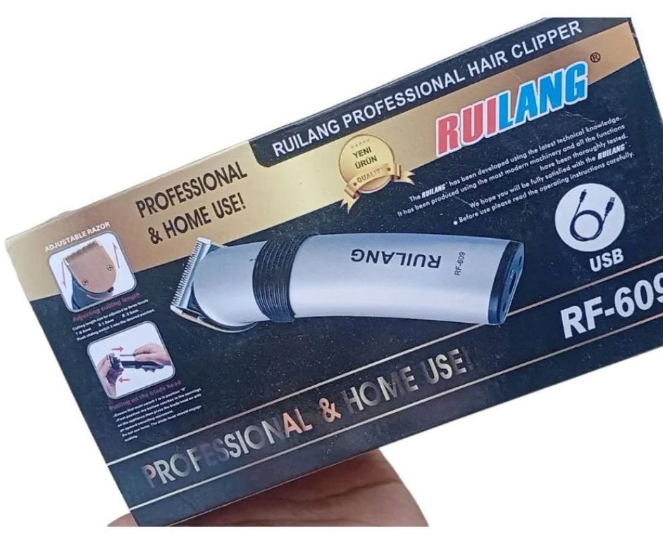 Ruiling RF-609 Professional Hair Cliper Hairdressing Trimmer Rechargeable Cutting Machine Beard Styling