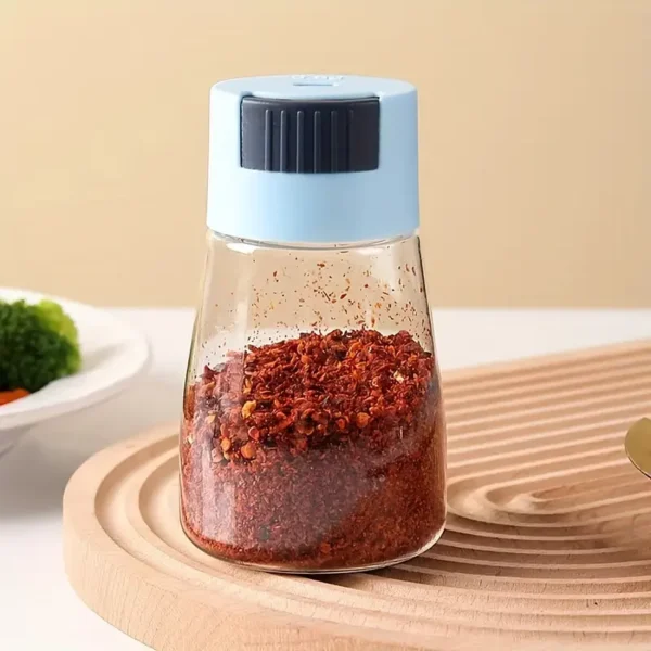 Sealed Seasoning quantitative Bottle salt pepper condiment Dispenser Glass Spice Jar | Salt Control Bottle Press - 180ml (random color) - Image 2