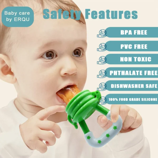 Baby Solid Baby Fruit Pacifier Fresh Fruit Feeder Infant Teething Toy Nibbler Teether Pacifier Safe Silicone Pacifier (random color) - Image 2