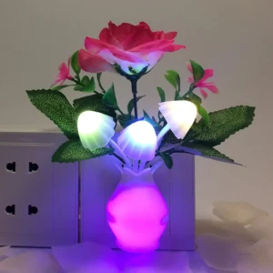 (NW000268) Vase Night Light Wide Application Glowing Vase Night Light Romantic  Lamp for Baby Bed Room