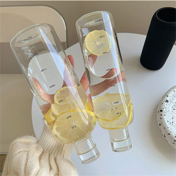 Transparent,lightweight Sports Water Bottle Portable Leak-proof Fitness Gym Water Time Scale, Sealed, Leakproof, 500ml Capacity - Image 7