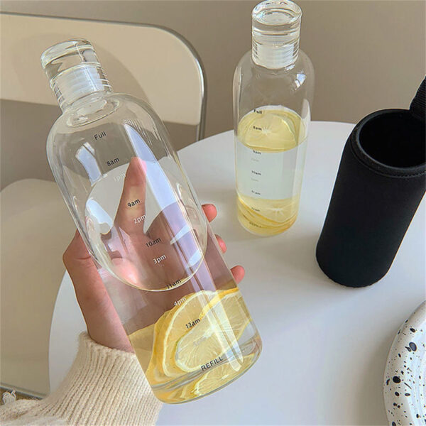 Transparent,lightweight Sports Water Bottle Portable Leak-proof Fitness Gym Water Time Scale, Sealed, Leakproof, 500ml Capacity - Image 8