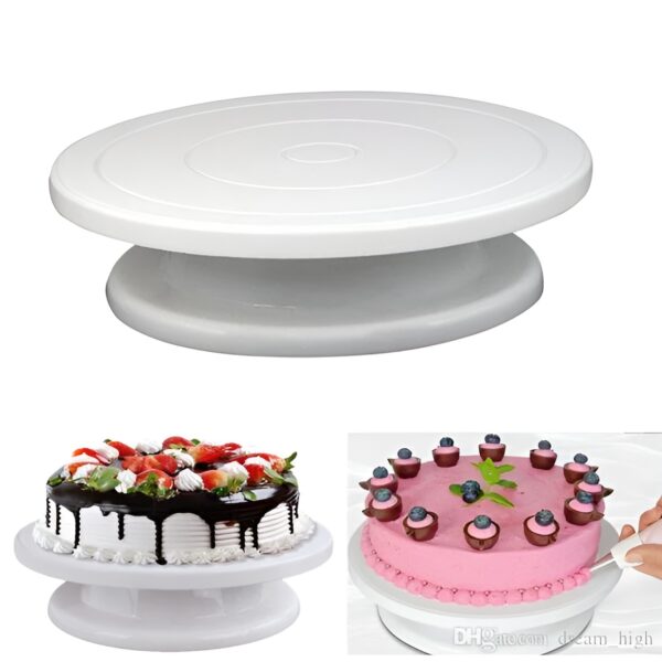 Cake Decorating Revolving Turntable Stand, Cake Rotating Decoration Round Plate Stand, 28cm