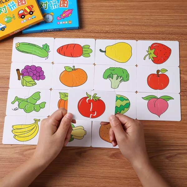 32 Pcs Montessori Toddler Card Matching Education Puzzle Toy Cartoon Jigsaw (Random shape Puzzle) - Image 8