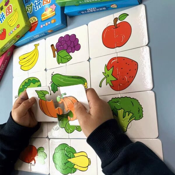 32 Pcs Montessori Toddler Card Matching Education Puzzle Toy Cartoon Jigsaw (Random shape Puzzle) - Image 9