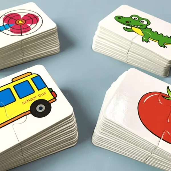 32 Pcs Montessori Toddler Card Matching Education Puzzle Toy Cartoon Jigsaw (Random shape Puzzle) - Image 7