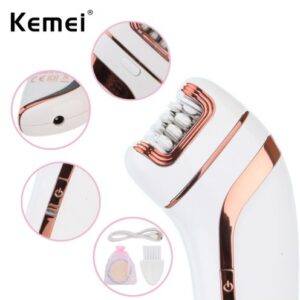 Kemei KM-1207A Epilator With Extra Shaving Head & Scraping For Women | Chargeable Kemei Lady Grooming Kit ( Random Color )