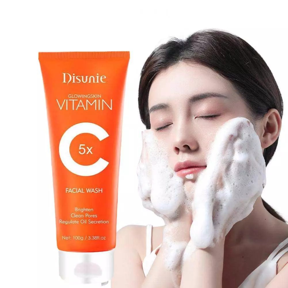 Disunie VC Facial Wash Cleanser Oil Control Anti-acne Glowing Collagen Deep Clean | Disunie Glowing Skin Vitamin C Facial Wash | 100 gram - Image 6