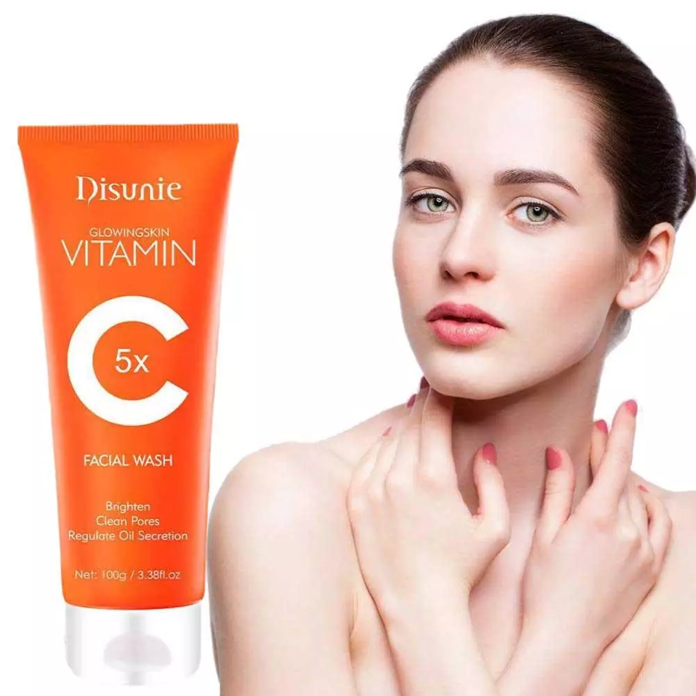 Disunie VC Facial Wash Cleanser Oil Control Anti-acne Glowing Collagen Deep Clean | Disunie Glowing Skin Vitamin C Facial Wash | 100 gram - Image 8