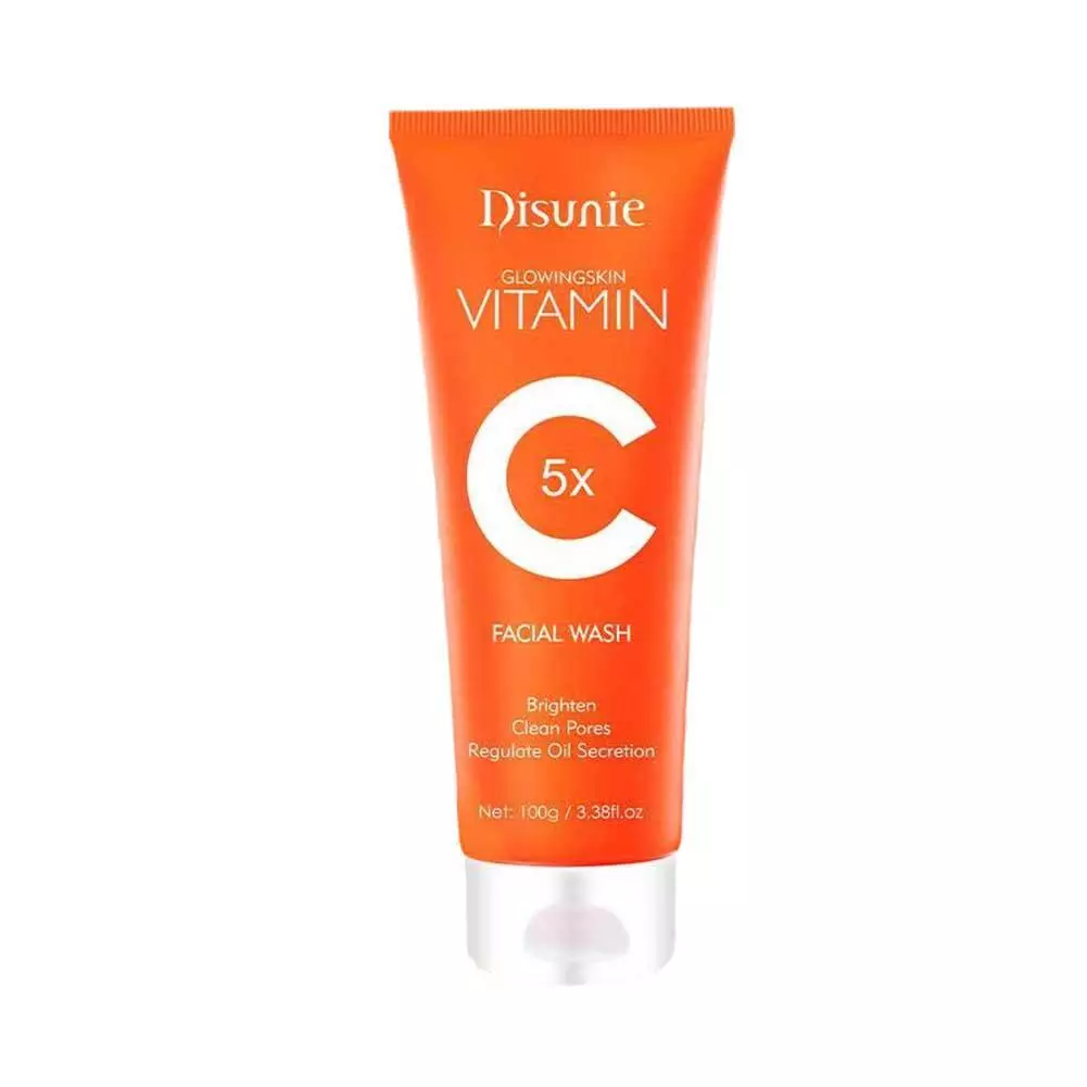 Disunie VC Facial Wash Cleanser Oil Control Anti-acne Glowing Collagen Deep Clean | Disunie Glowing Skin Vitamin C Facial Wash | 100 gram - Image 2