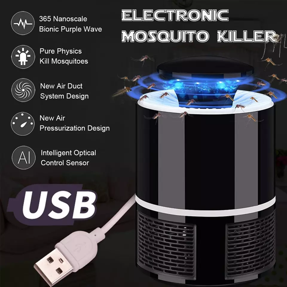 Mosquito Trap with Killer Lamp | Eco Friendly Chemical Free USB Connected UV LED Light Fly Bug Di-Speller with Suction Fan Repellent Lamp (Random color) - Image 10
