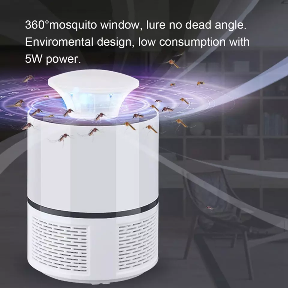 Mosquito Trap with Killer Lamp | Eco Friendly Chemical Free USB Connected UV LED Light Fly Bug Di-Speller with Suction Fan Repellent Lamp (Random color) - Image 4